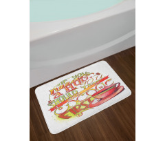 Retro Words About Love to Cocoa Bath Mat