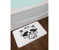 Raccoon with Hug Me Words Bath Mat