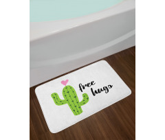 Cactus with Free Hug Words Bath Mat