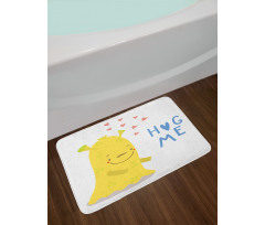 Monster and Hug Me Words Bath Mat