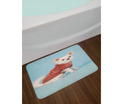 Puppy with Clothes Bath Mat