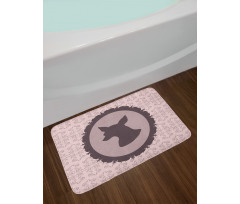 Dog Silhouette in Vintage Bath Mat