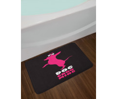 Dog Stands Funny Hair Bow Bath Mat