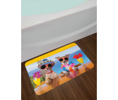 Tropic Summer Dog Friends Bath Mat