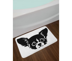 Monochrome Puppy Head Bath Mat