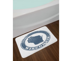 Map Retro Grunge Stamp Bath Mat