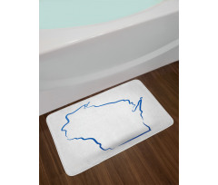 Simple Badger State Map Bath Mat