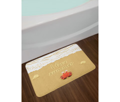 Cartoon Crab I Love Summer Bath Mat