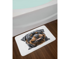 Hand Drawn Image of Dog Bath Mat