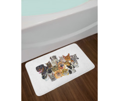 Domestic Animals Bath Mat