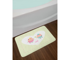 Boy Handing a Flower Romantic Bath Mat