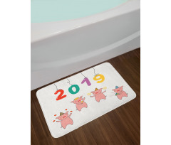 Chinese New Year Theme Doodle Bath Mat