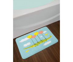 Flying Crocodile with Balloon Bath Mat