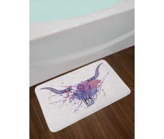 Bull Skull with Splashes Bath Mat