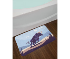 Strong Bull Nature in Doodle Bath Mat