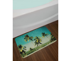 Retro Summer and Tall Trees Bath Mat