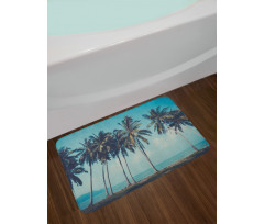 Summer Themed Tropical Shore Bath Mat