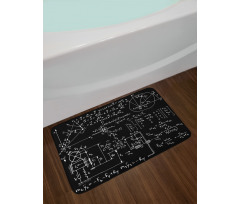 Mechanical Formula Sketched Bath Mat