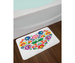 Slav Flowers Heart Bath Mat