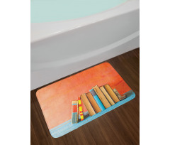 Row of Old Vintage Books Bath Mat