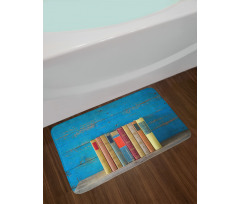 Grunge Nostalgic Book Bath Mat