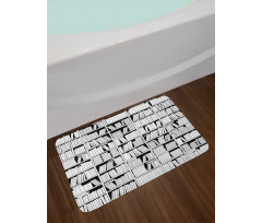 Monochromatic Bookshelves Bath Mat