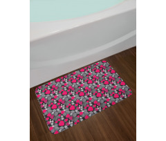 Strawberries Flowers Bath Mat