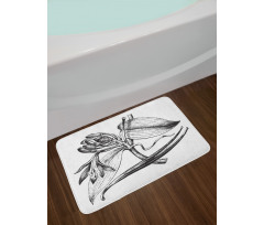 Vintage Engraved Flower Art Bath Mat