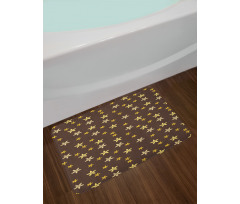 Yellow Tones Flowers Bath Mat
