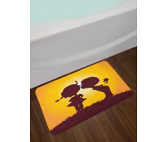 Children Silhouettes Bath Mat