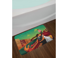 Romantic Couple on Gondola Bath Mat