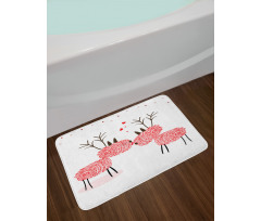 Reindeer with Finger Prints Bath Mat