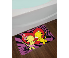 Cartoon Tigers Heart Bath Mat