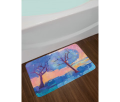 Abstract Nature Trees Bath Mat