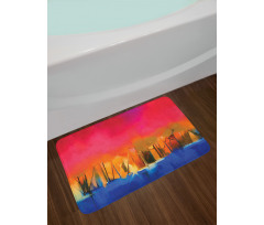 Vivid Abstract Scene Bath Mat