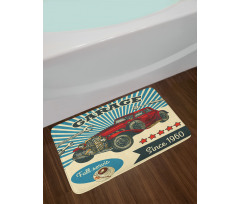 Retro Car Garage Art Bath Mat