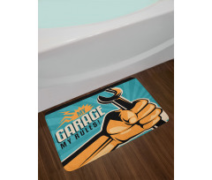 Retro Holding Wrench Bath Mat