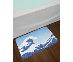 Wave in Vintage Theme Bath Mat