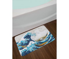 Oceanic Wave of Kanagawa Bath Mat