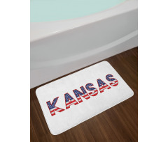 Kansas in Striped Lettering Bath Mat