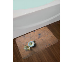 Opened Tool on Grunge Wood Bath Mat