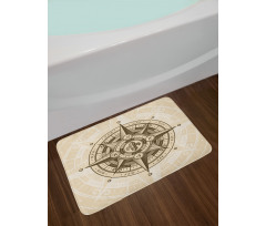 Vintage Nautical Windrose Bath Mat