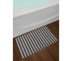 Tribal Style Abstract Lines Bath Mat