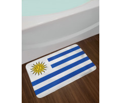 Simple Stripes and Sun Flag Bath Mat