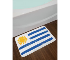 Brush Painting Stroke Flag Bath Mat