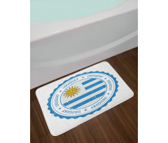 Country Round Grunge Stamp Bath Mat