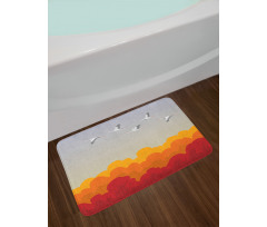 Flying Strokes Autumn Forest Bath Mat