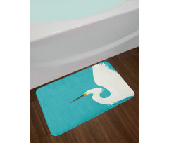 Side Drawn Heron Bird Bath Mat