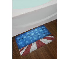 Grunge Stars Stripes Bath Mat