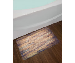 Earthy Toned Planks Bath Mat